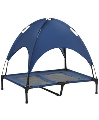 PawHut Elevated Portable Dog Cot with Uv Protection Canopy Shade - Blue $68