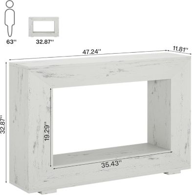 Farmhouse Console Table, 47 Inches Entryway Console Table with Storage, Industrial Hallway Accent Table for Living Room, Entrance