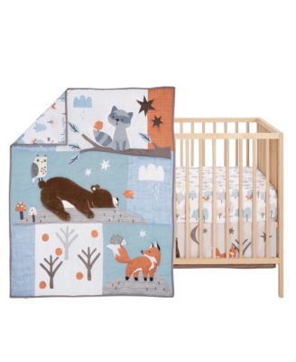 Sleepytime Bear Woodland 3-Pc Baby Nursery Crib Bedding Set