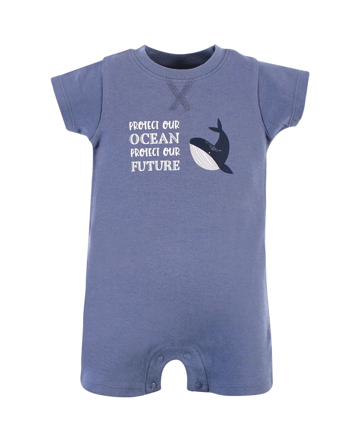 Touched by Nature Baby Boys Unisex Baby Organic Cotton Rompers,- Ocean