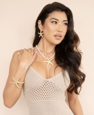 Silk Cord Starfish Pendant Necklace