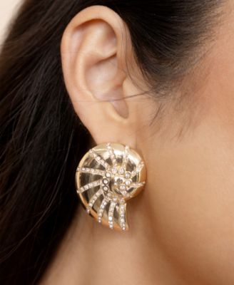 Studded Shell Statement Earrings