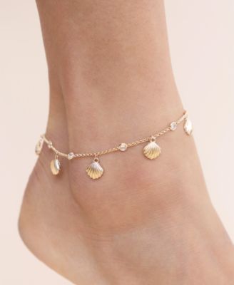 18k Gold Plated Scallop Shell Charm Anklet