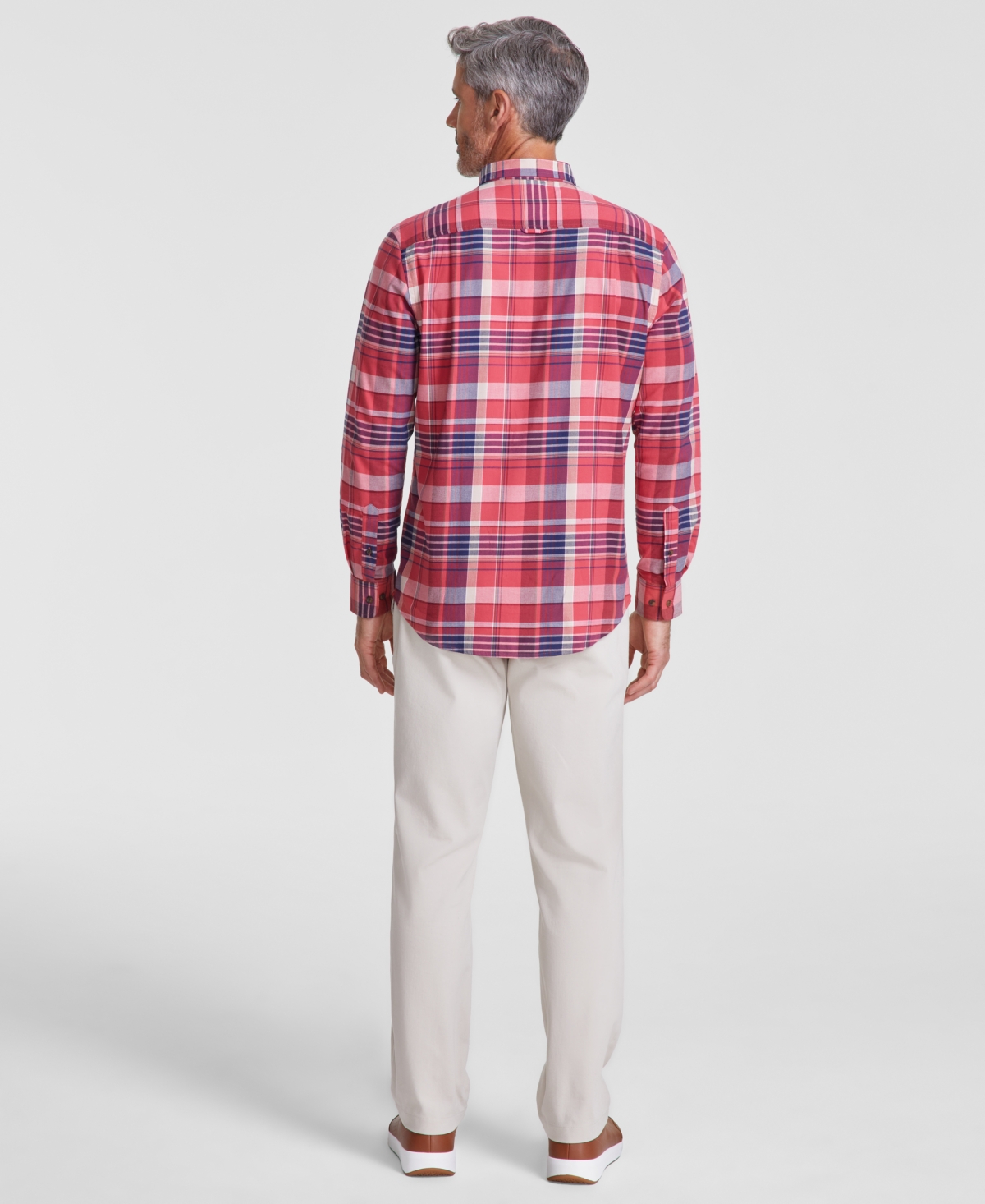 CLUB ROOM MEN'S PLAID COTTON SHIRT, CREATED FOR MACY'S 
