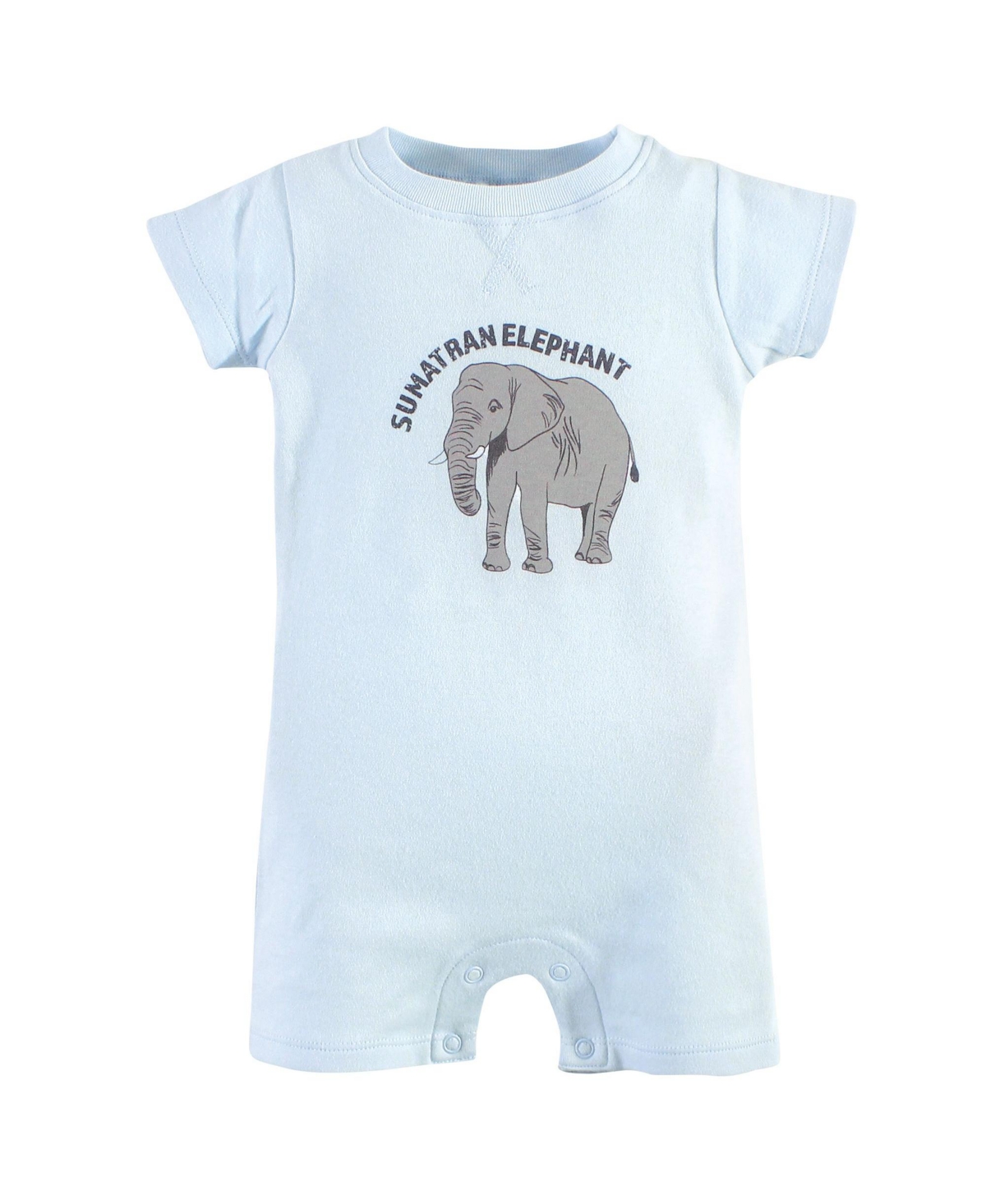 Touched by Nature Baby Boys Baby Organic Cotton Rompers 2pk,- Endangered elephant