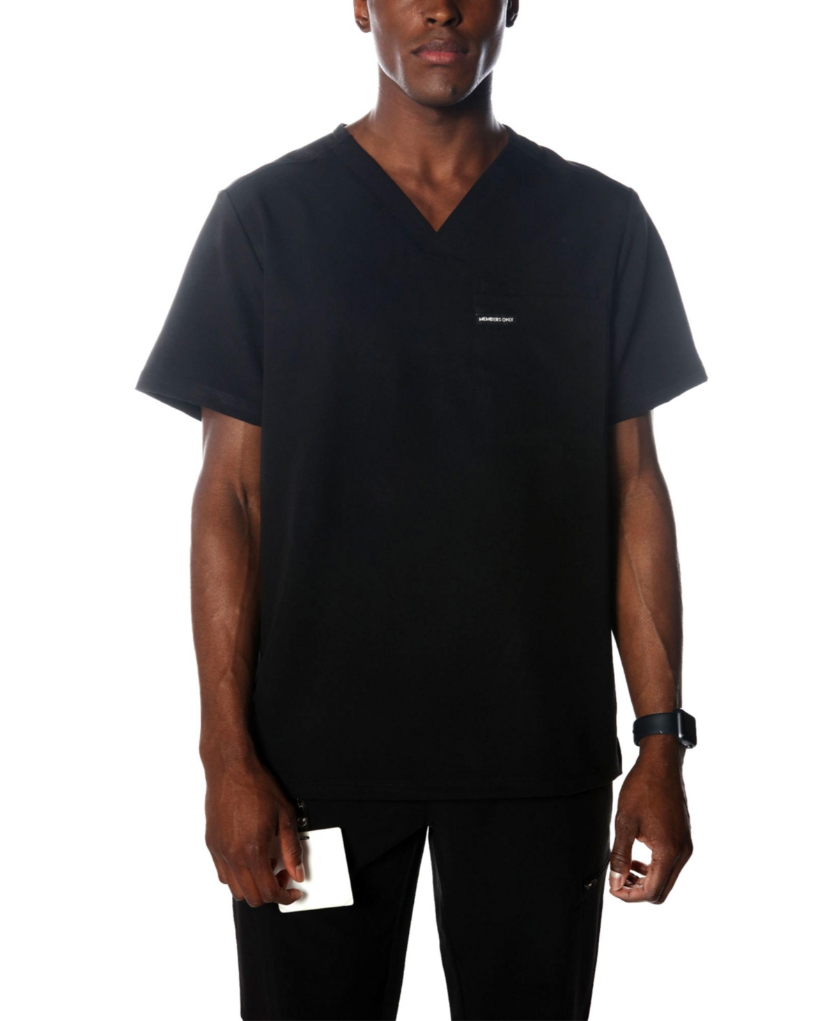 Big & Tall Brighton 3-Pocket Scrub Top for Men - Black
