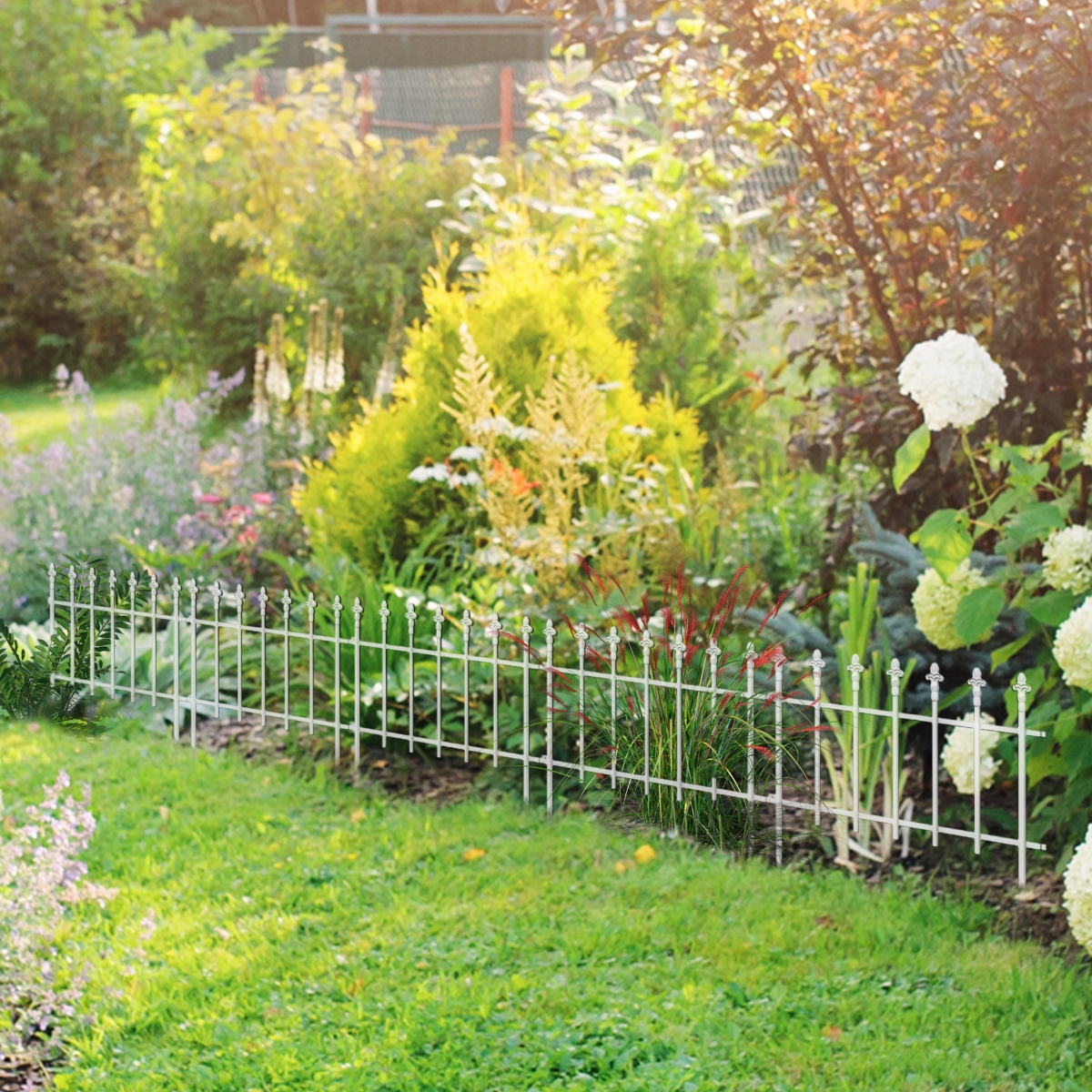 Outsunny 9.2' Garden Fence Border Edging, Pack of 5,