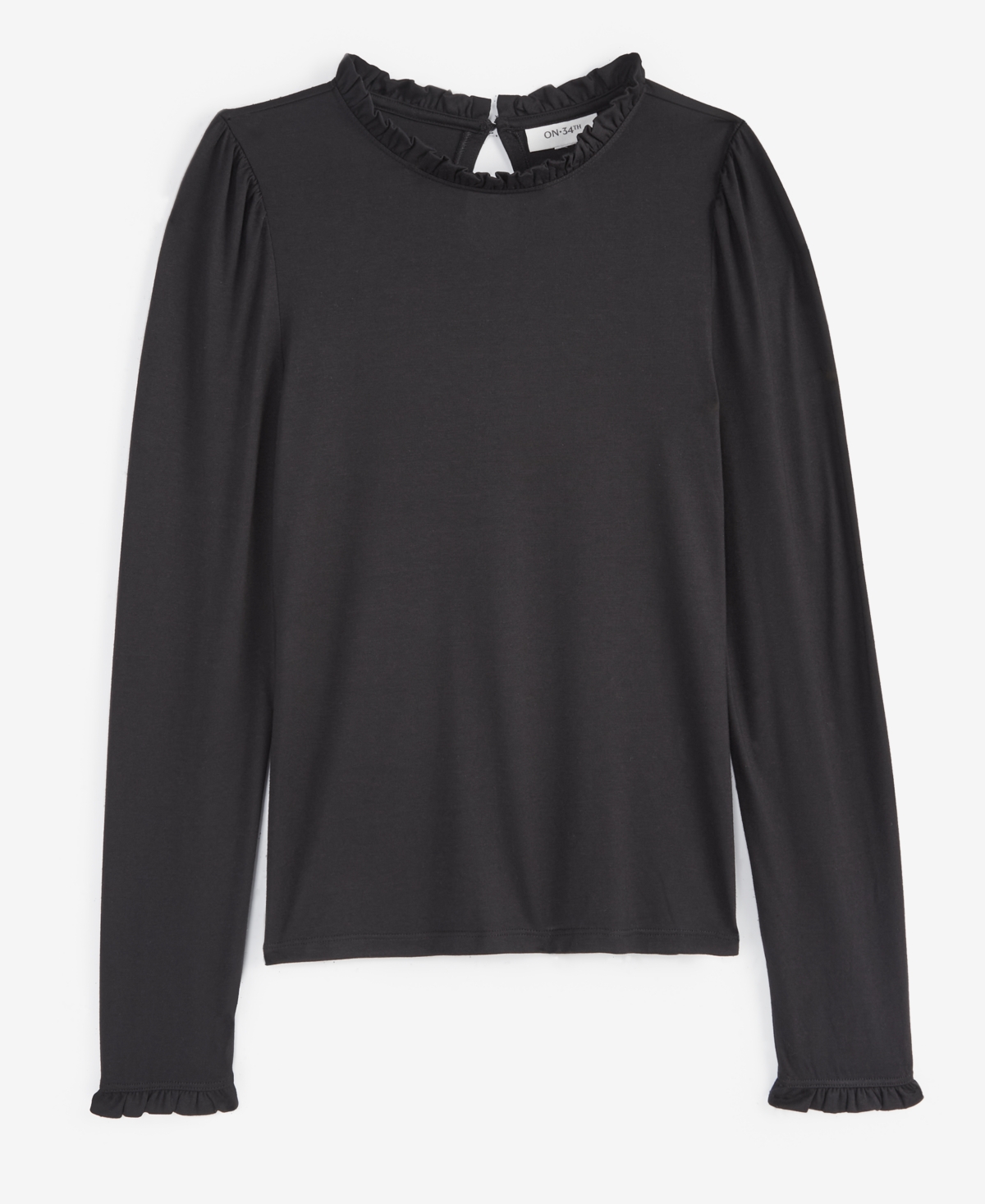 On 34th Women's Long-Sleeve Ruffle-Neck Top, Created for Macy's