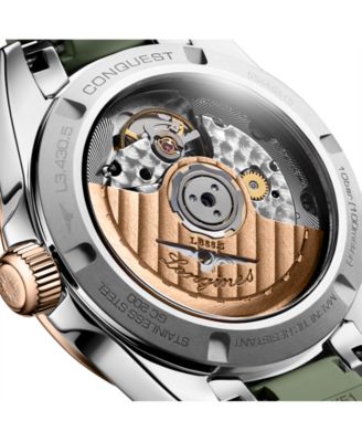 Women's Swiss Automatic Conquest Green Rubber Strap Watch 34mm