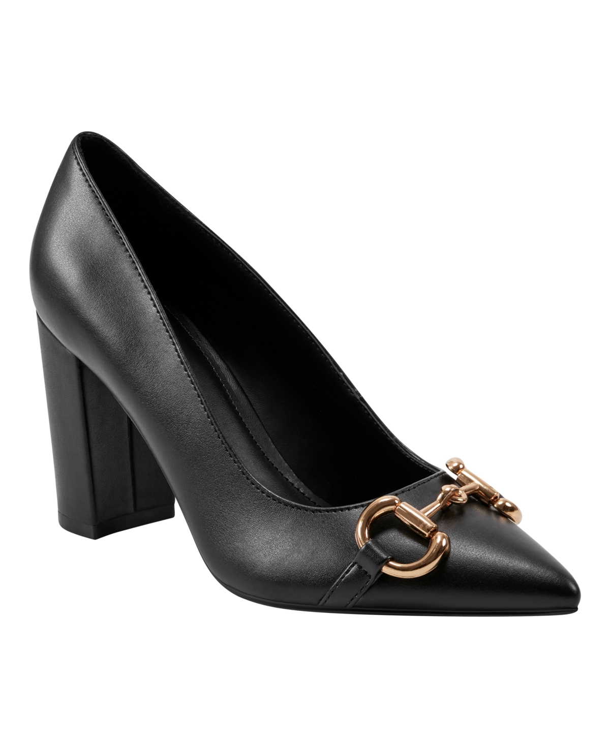 Women's Gruff Bit High Block Heel Pumps - Cognac