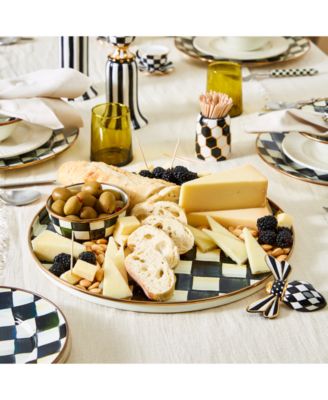 Enameled Steel Courtly Check Round Tray