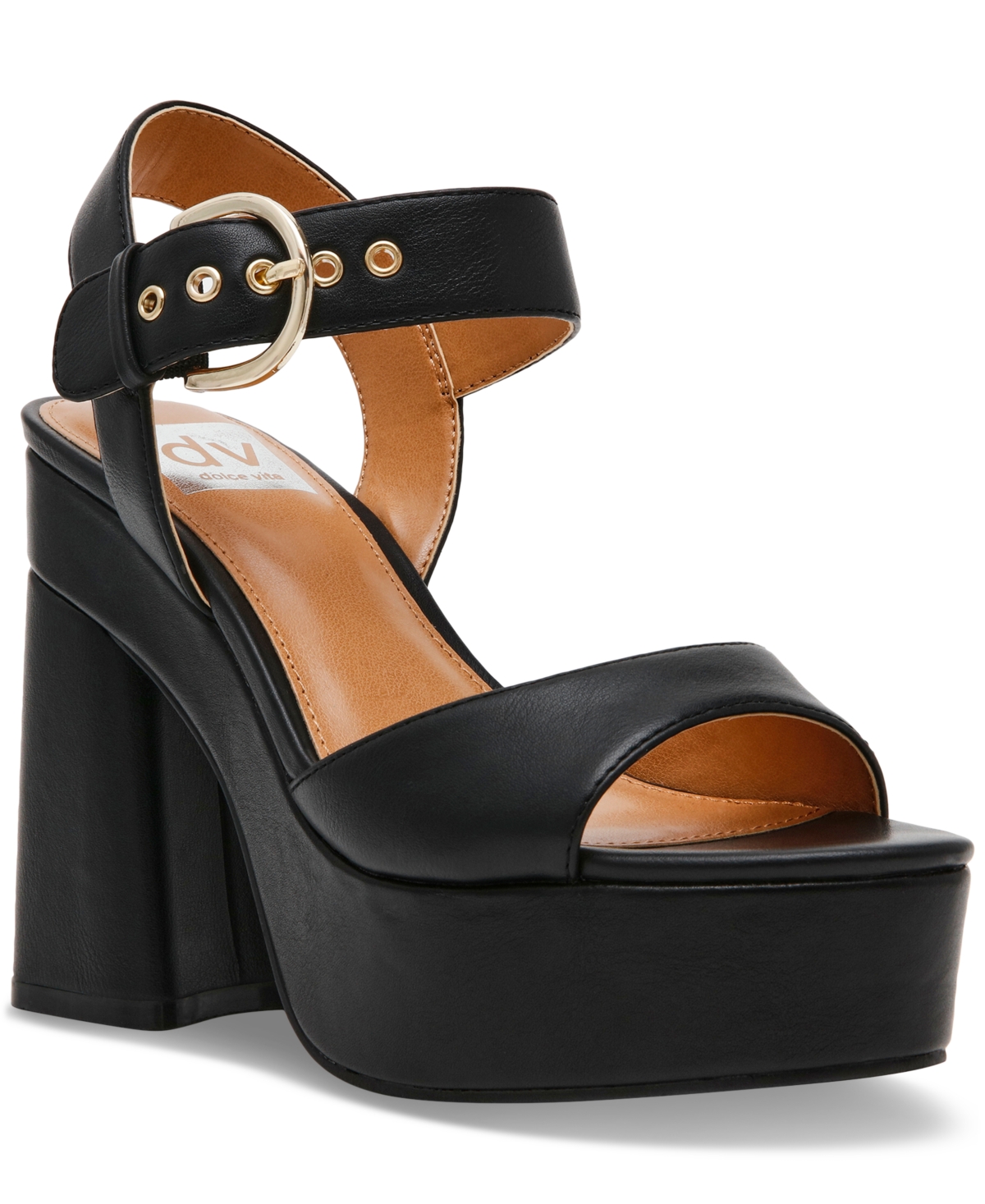Dv Dolce Vita Women's Wayward Ankle-strap Buckle Platform Sandals In Black
