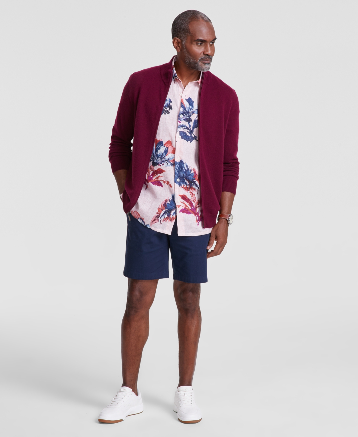 Club Room Men's Harrison Linen Floral Shirt, Created for Macy's