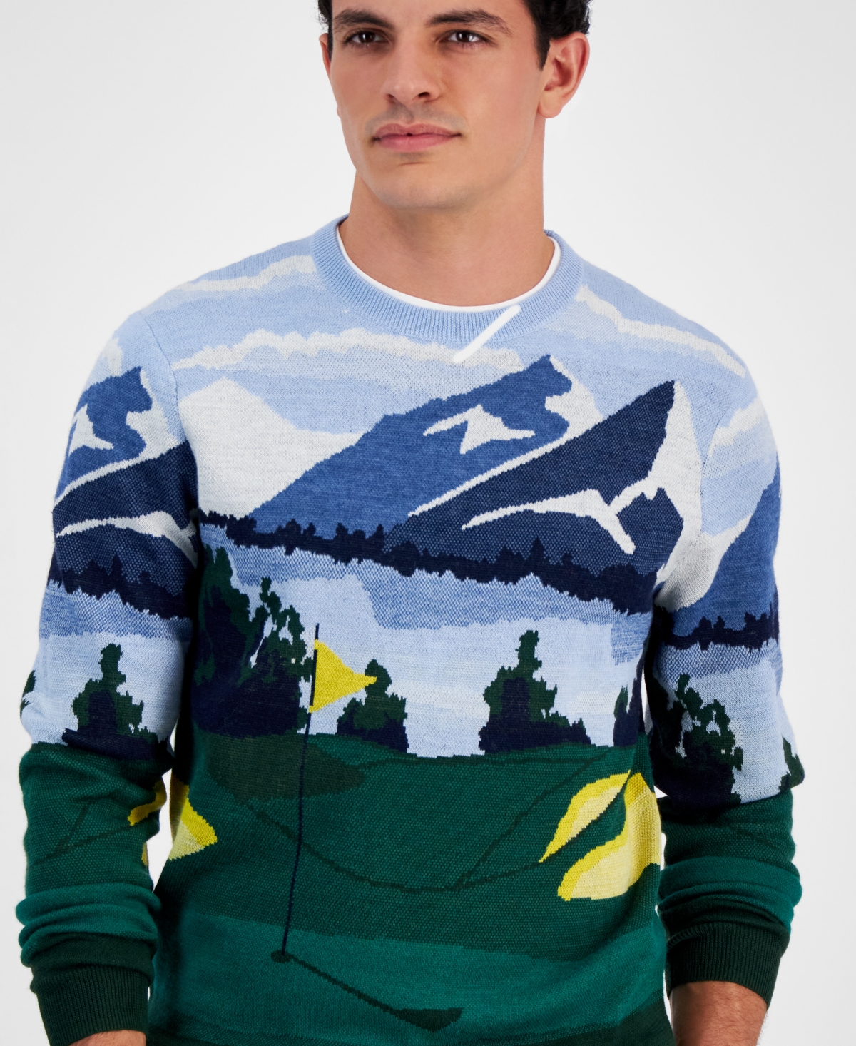 Club Room Men's Golf Course Merino Wool Sweater, Created for Macy's