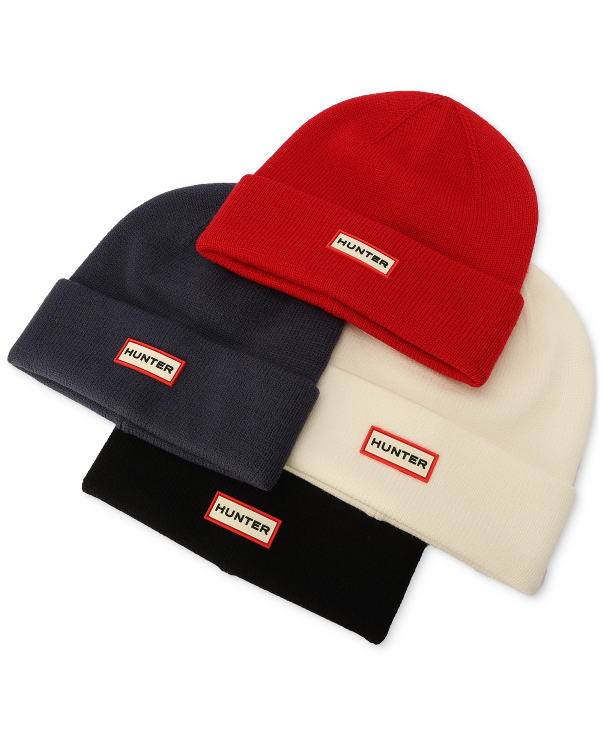 Hunter Women's Play Essential Cuffed Logo Beanie In Red