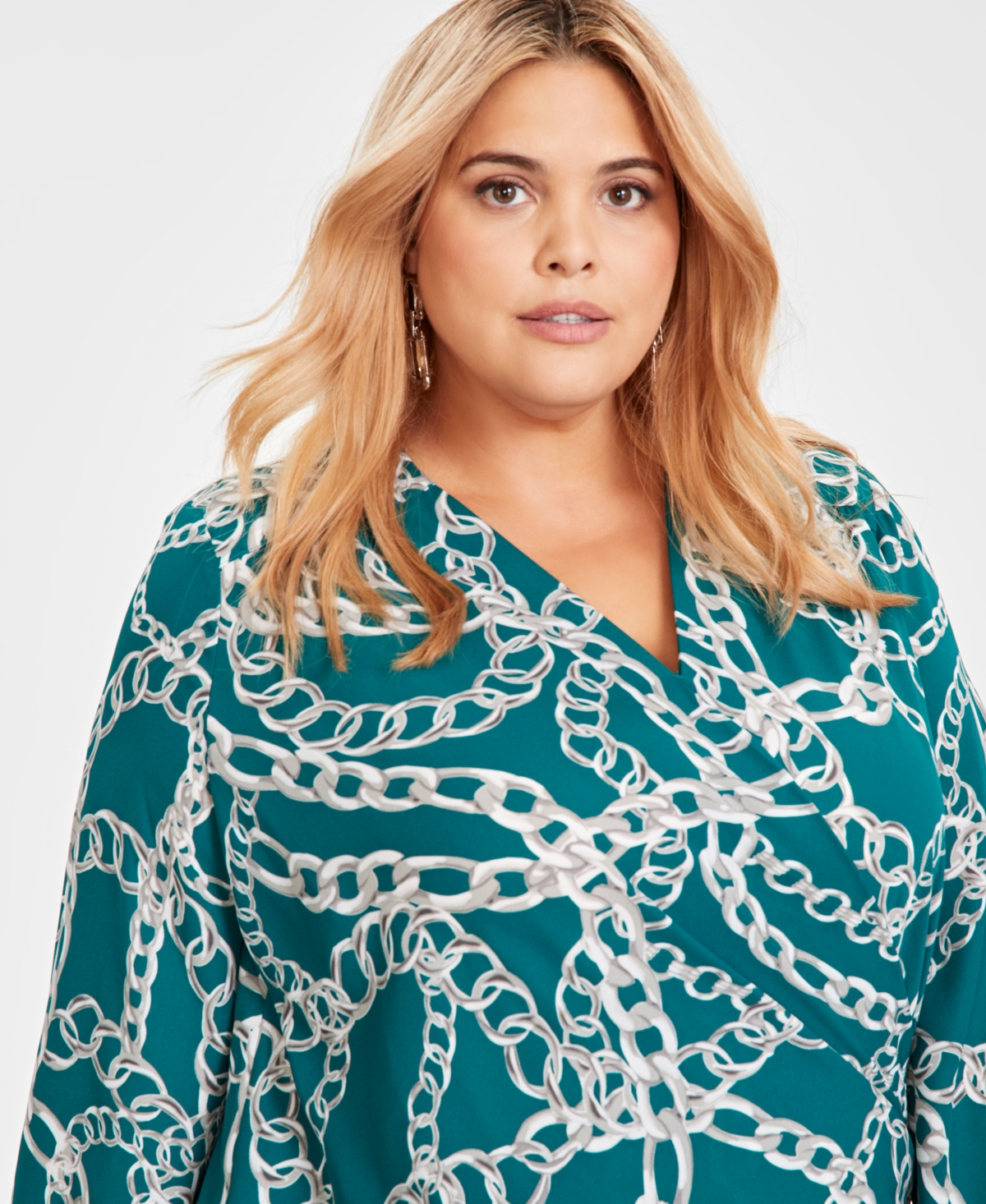 I.n.c. International Concepts Women's Printed Surplice Top, Xs-3X, Created for Macy's