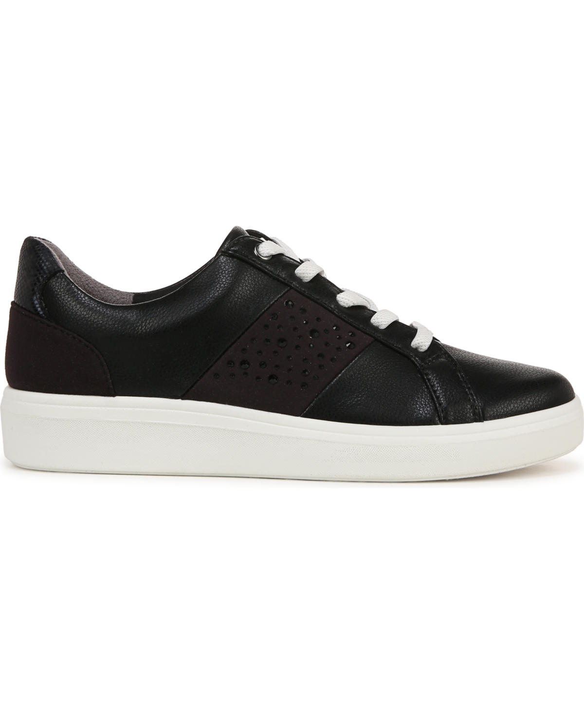 Bzees Happy Friday Washable Lace Up Sneakers In Black Faux Leather