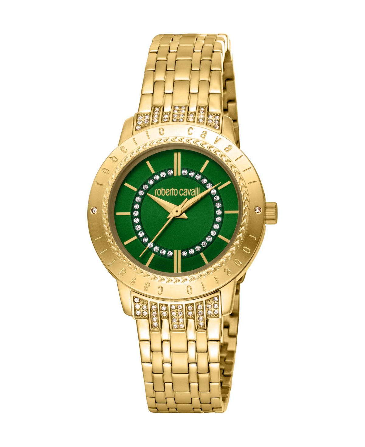 ROBERTO CAVALLI WOMEN'S QUARTZ GOLD-TONE STAINLESS STEEL WATCH 32MM 