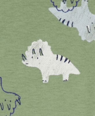 Baby Boys Cotton Long-Sleeve Dinosaur Bodysuits, Pack of 4
