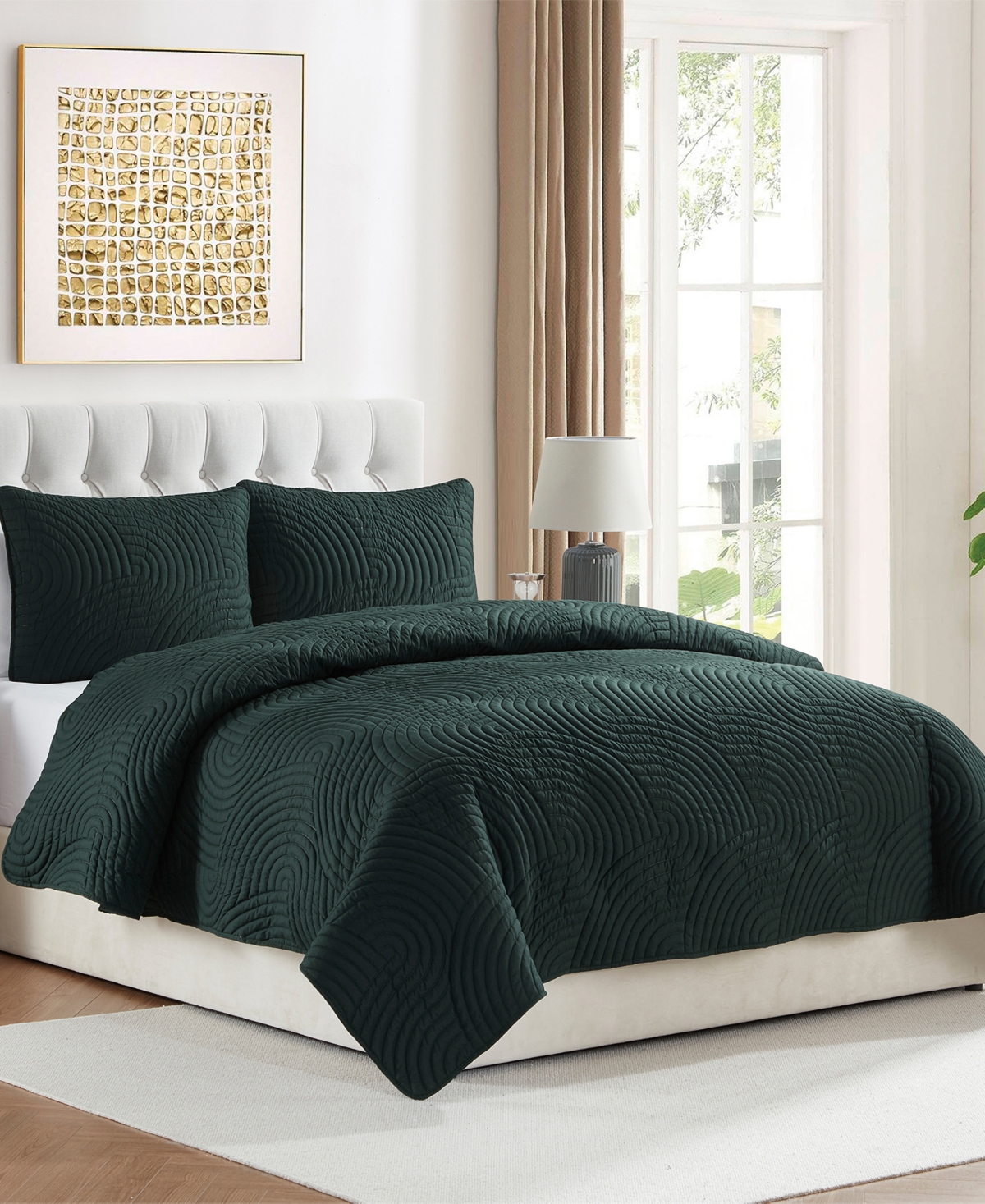 Vcny Home Sands 3-Piece Curved Quilt Set,