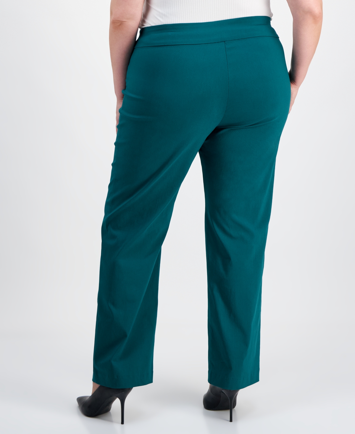 I.n.c. International Concepts Plus Size Mid-Rise Pull-On Straight-Leg Pants, Created for Macy's