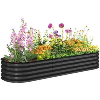 Galvanized Raised Garden Bed Planter Box