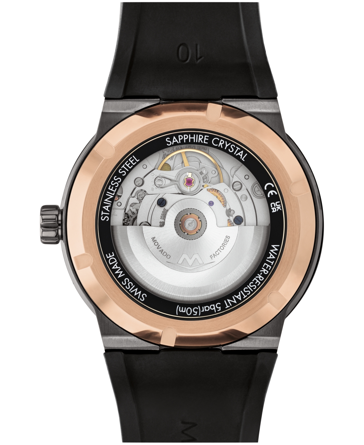 Movado Men's Bold Fusion Automatic Swiss Auto Black Rubber 43.50mm Watch In Multi Dial