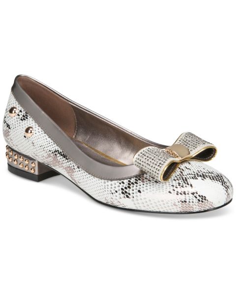 Женские балетки THINGS II COME London Luxurious Embellished Ballet Flats, цвет: Молочно-белый / Змеиный