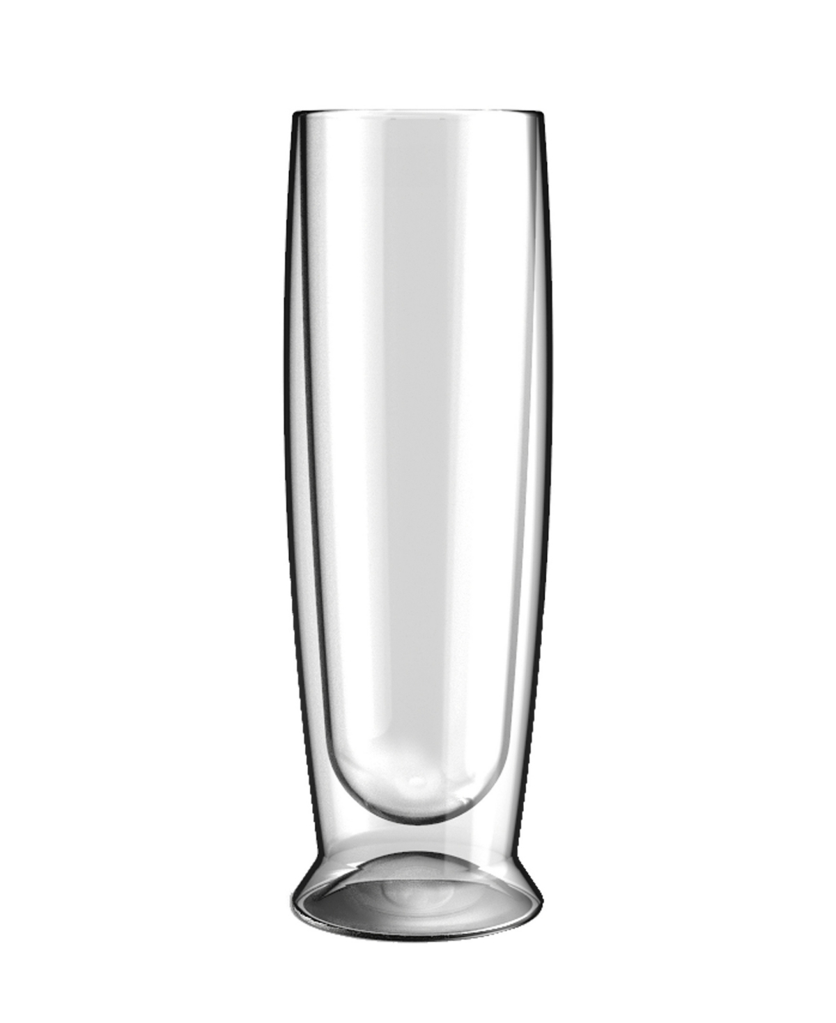 Oggi Set Of 2, 6oz Double Wall Insulated Champagne Flutes In Clear