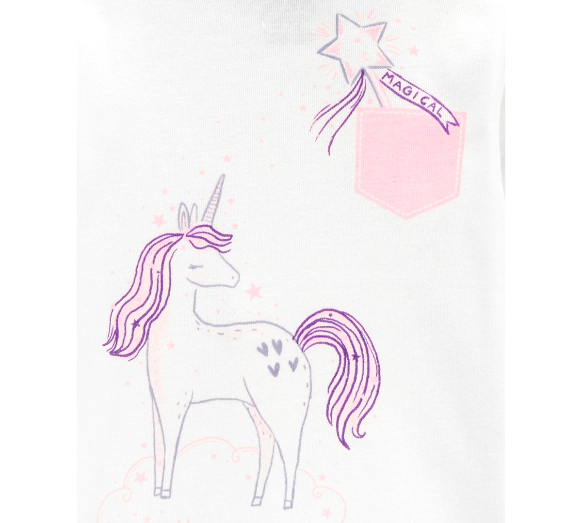 Carter's Toddler Girls Unicorn-Print 100% Snug-Fit Cotton Pajamas, 4 Piece Set -Purple