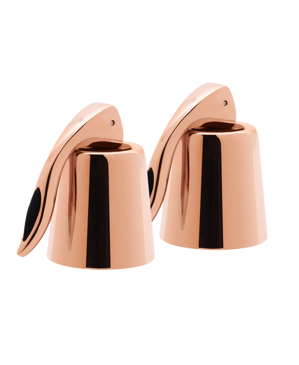 Oggi Set Of 2, Copper Plated Bottle Stopper In Copper