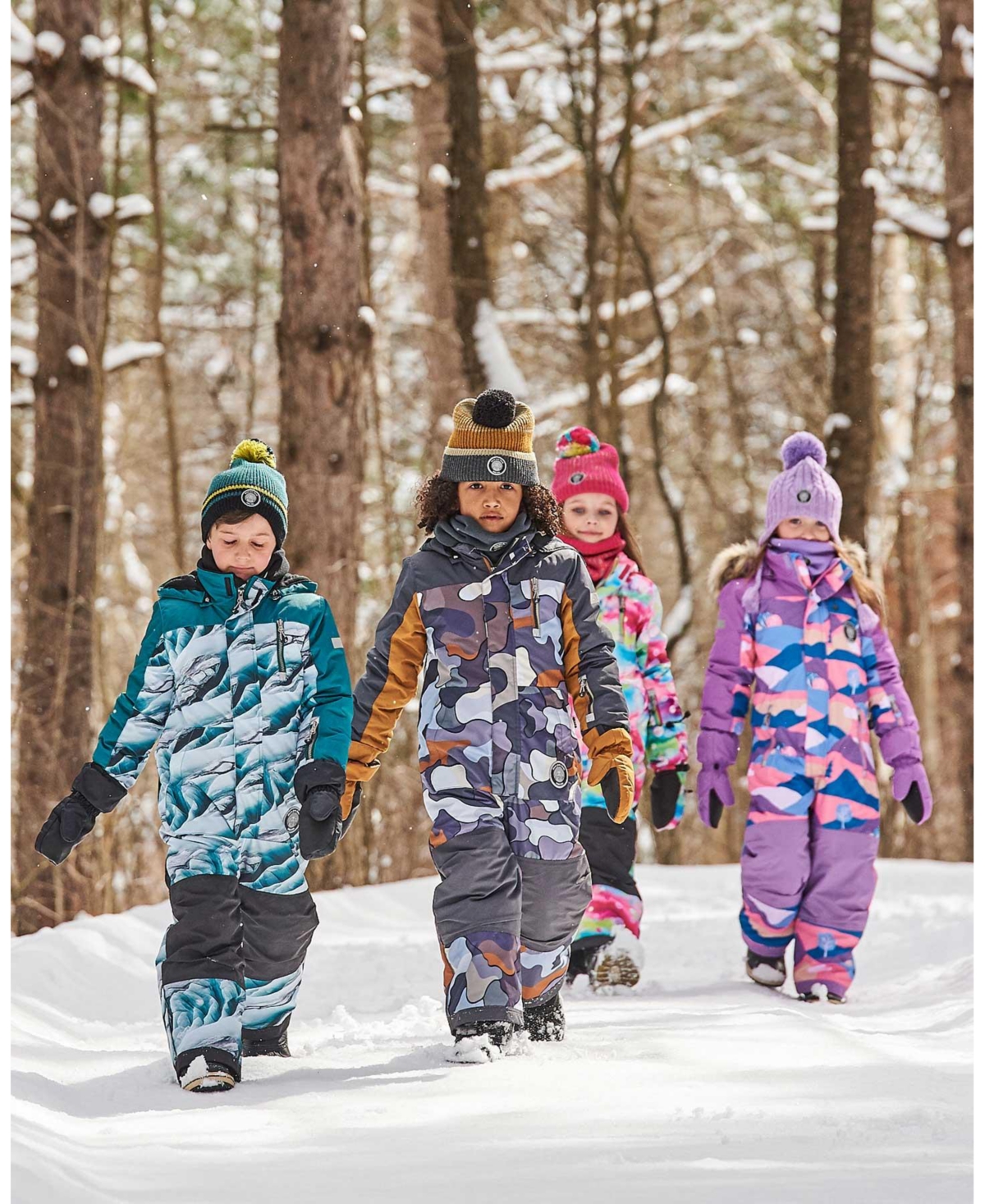 Deux par Deux Big Boys One Piece Snowsuit- Dark gray printed camo
