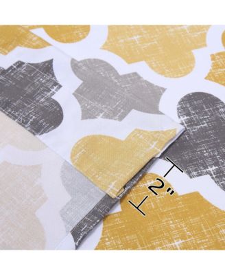 Geometric Quatrefoil Cotton Blend Kitchen Swag Valance Curtain Pair, 56" x 36"