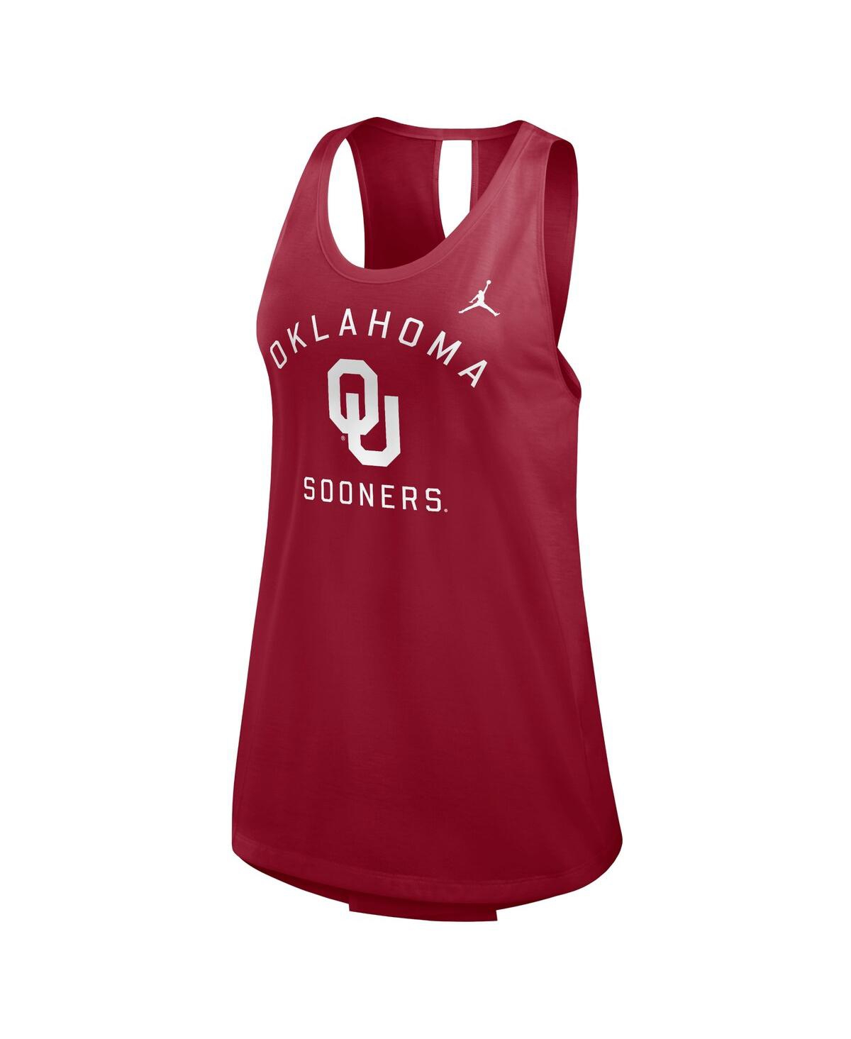 JORDAN WOMEN'S CRIMSON OKLAHOMA SOONERS PRIMETIME OPEN BACK TANK TOP 