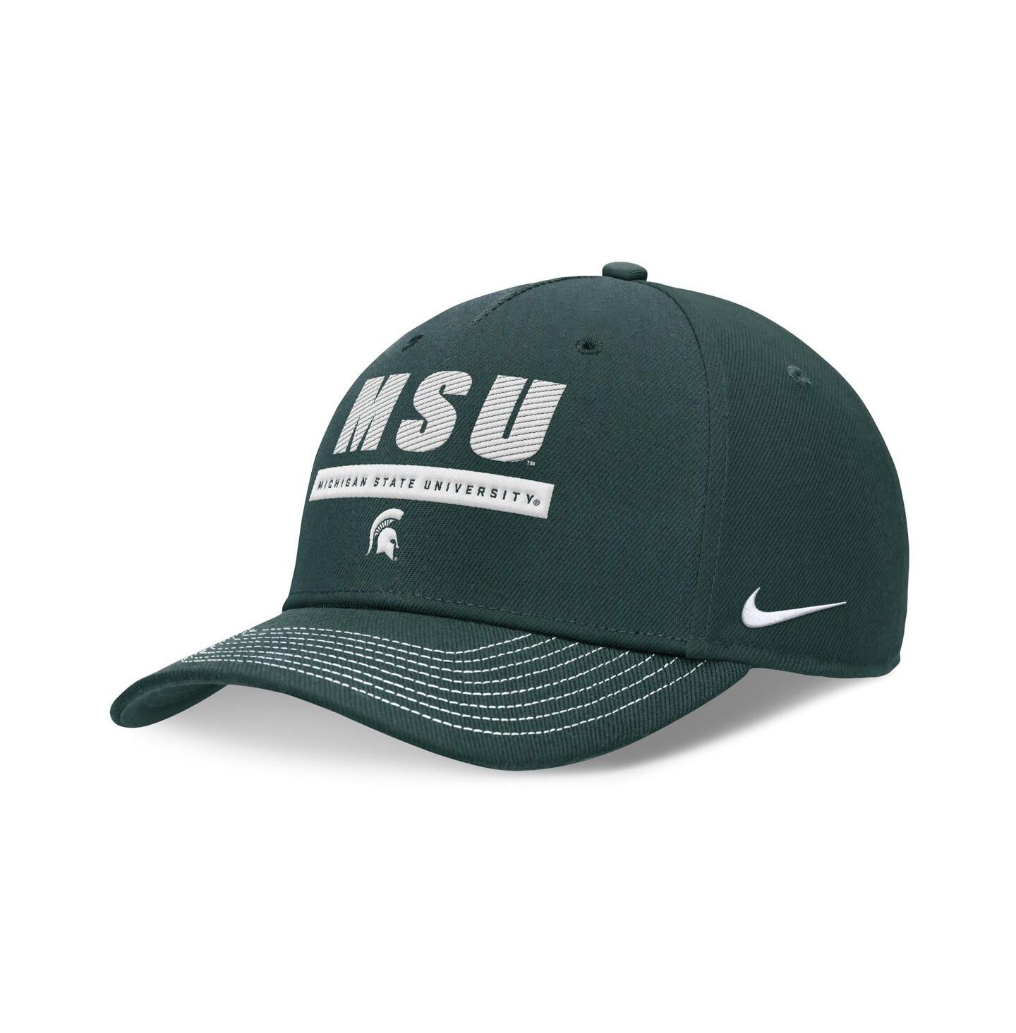 Кепка Nike Green Michigan State Spartans 2024 Sideline Adjustable Hat — фото 1