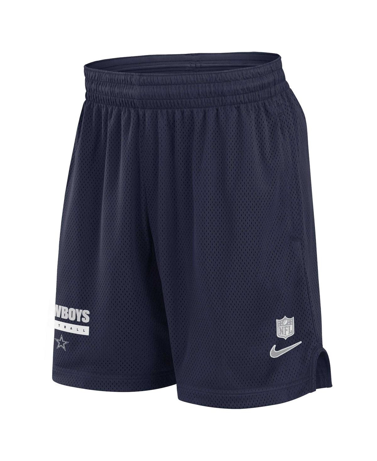 Nike Men'sDallas Cowboys 2024 Sideline Performance Mesh Shorts - Navy, White