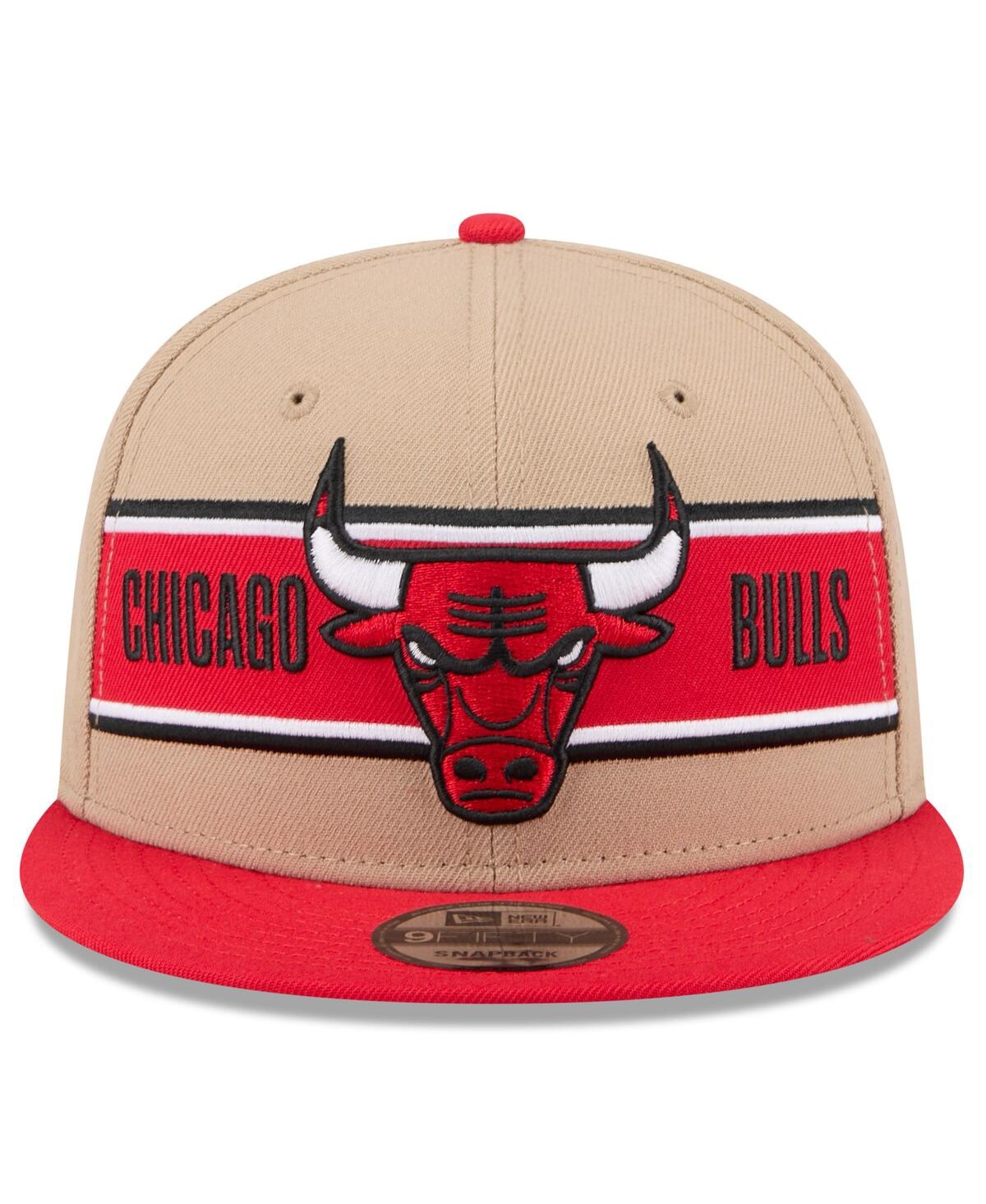 New Era Men's Tan/red Chicago Bulls 2024 Nba Draft 9fifty Snapback Hat In Tan,red
