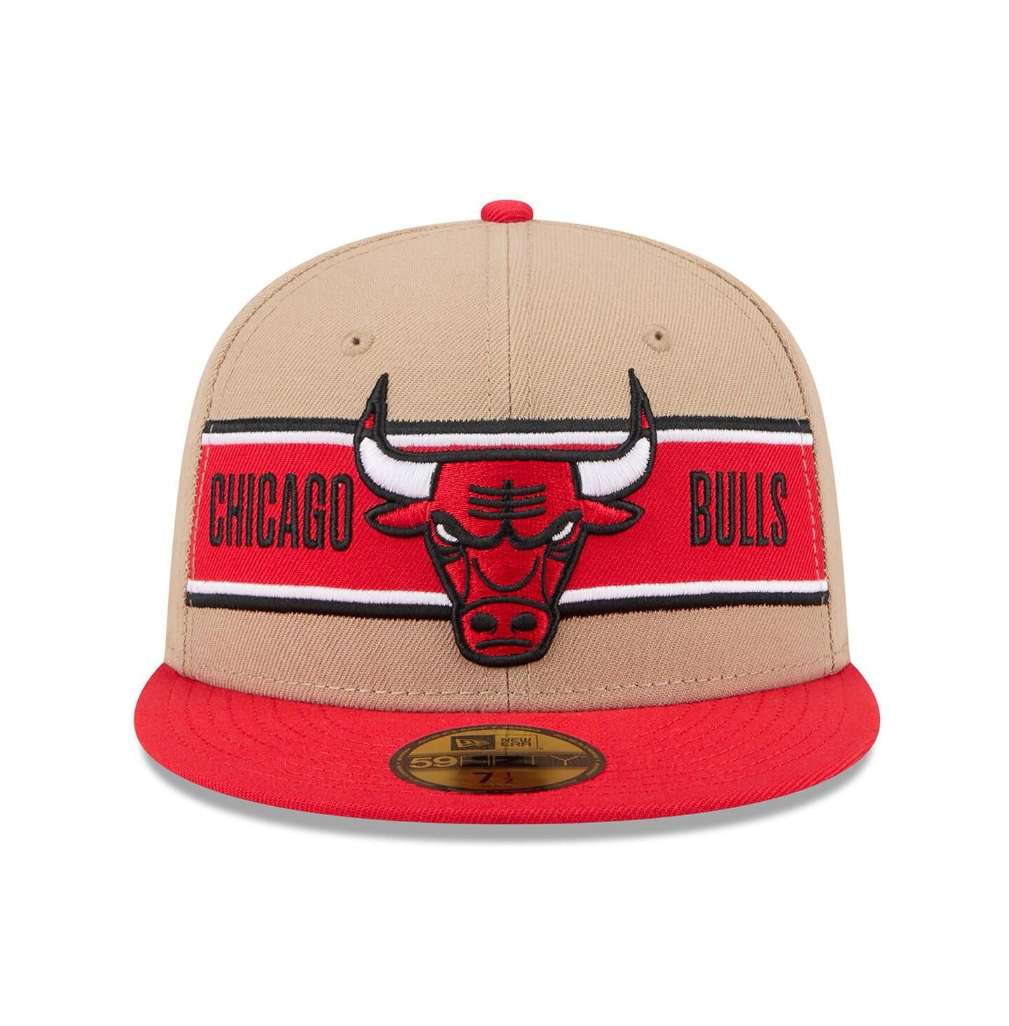Мужская кепка New Era Tan/Red Chicago Bulls 2024 NBA Draft 59FIFTY Fitted Hat — фото 4