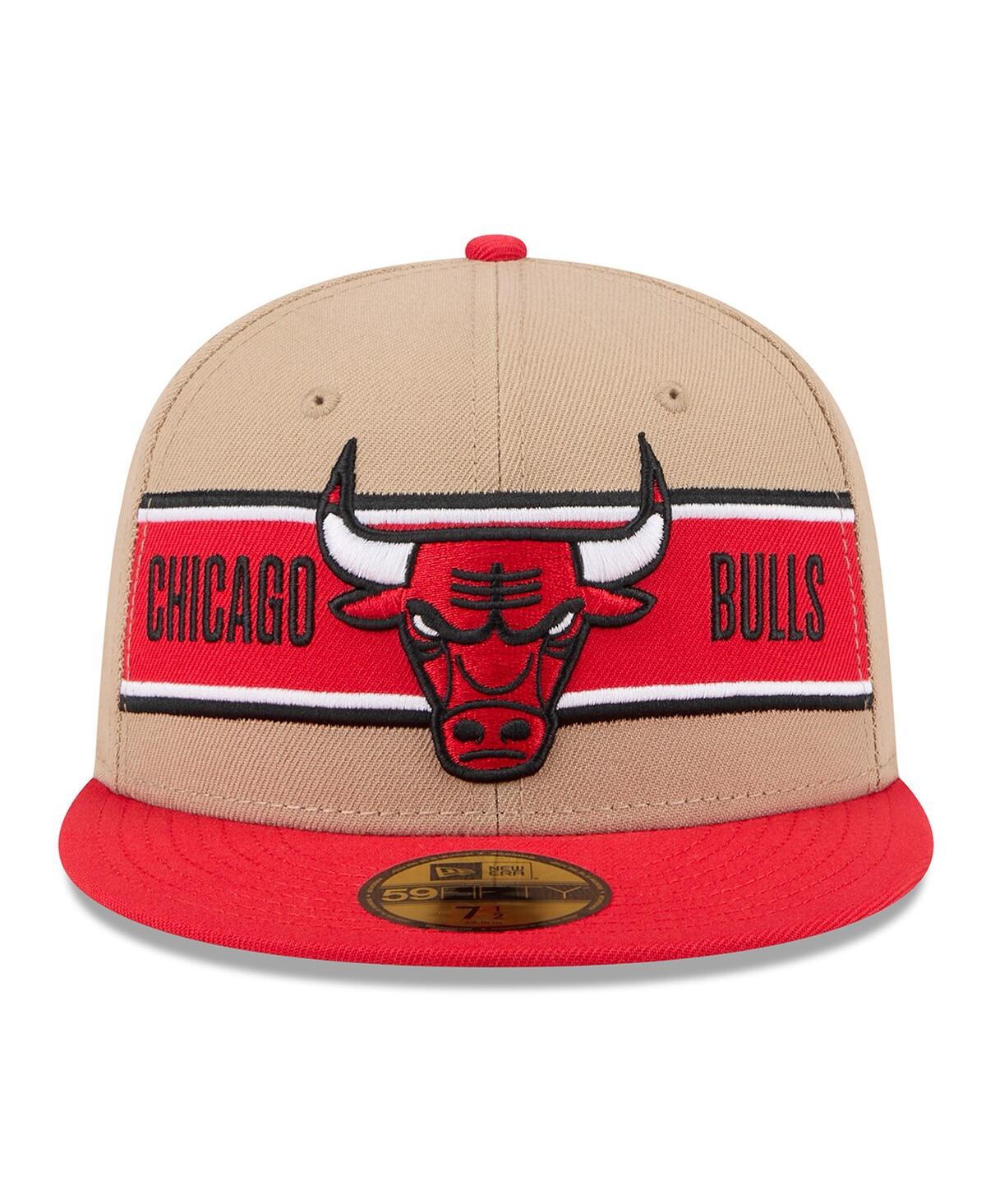 New Era Men's Tan/red Chicago Bulls 2024 Nba Draft 9fifty Snapback Hat In Tan,red