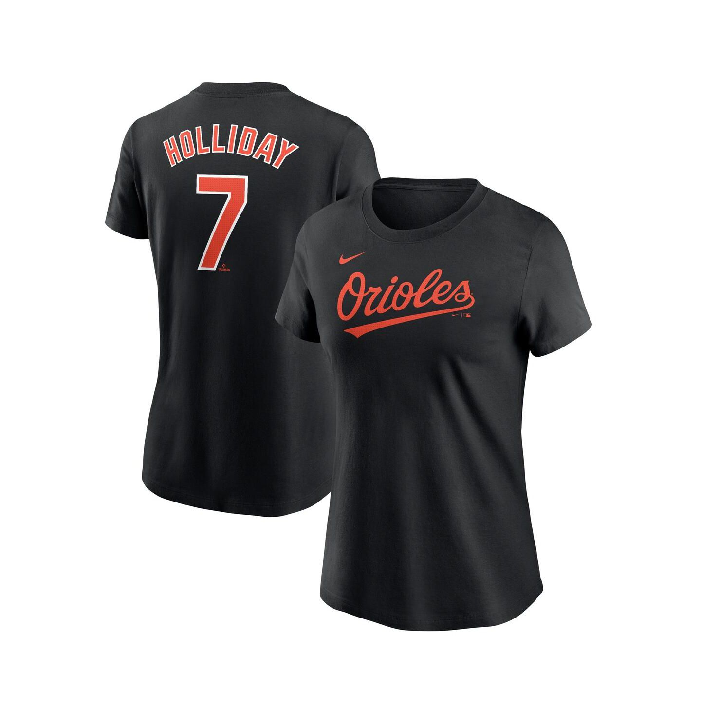 Женская футболка Nike Jackson Holliday Black Baltimore Orioles Fuse Name & Number — фото 1