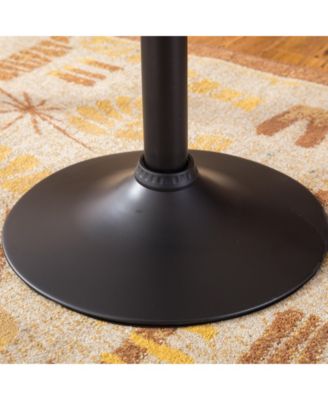 Belham Black Round Top Adjustable Height with Black Leg And Base Metal Bar Table