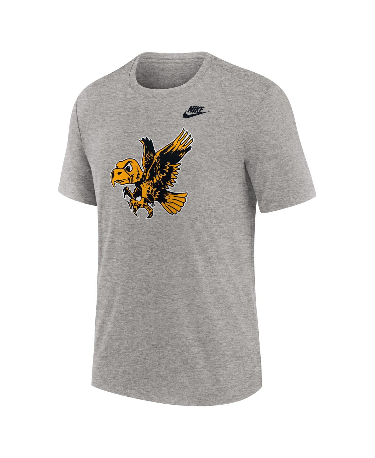 Nike Men'sIowa Hawkeyes Blitz Evergreen Legacy Primary Tri-Blend T-Shirt - Heather Gray