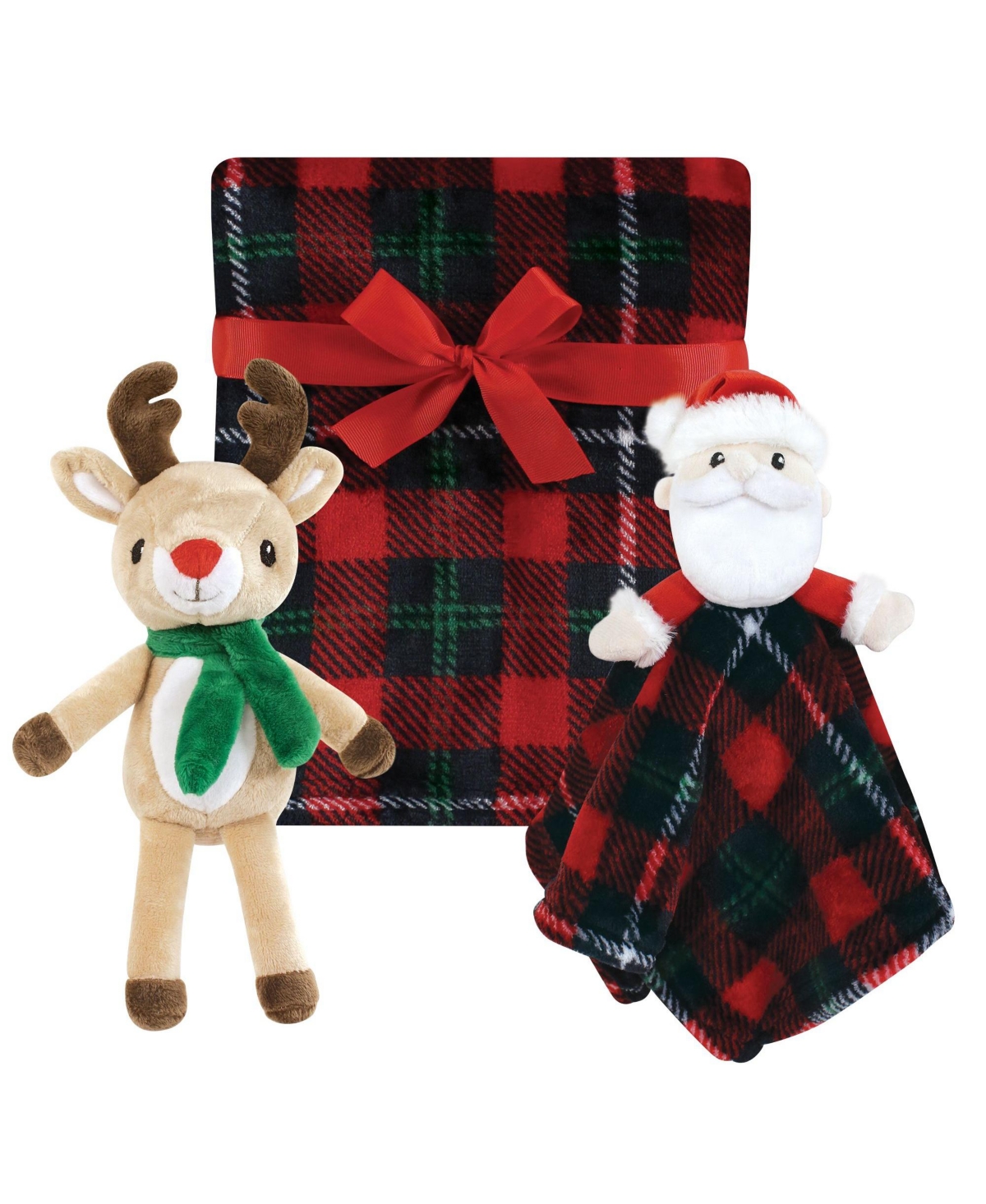 Hudson Baby Unisex Baby Plush Blanket with Toy, Rudolph And
