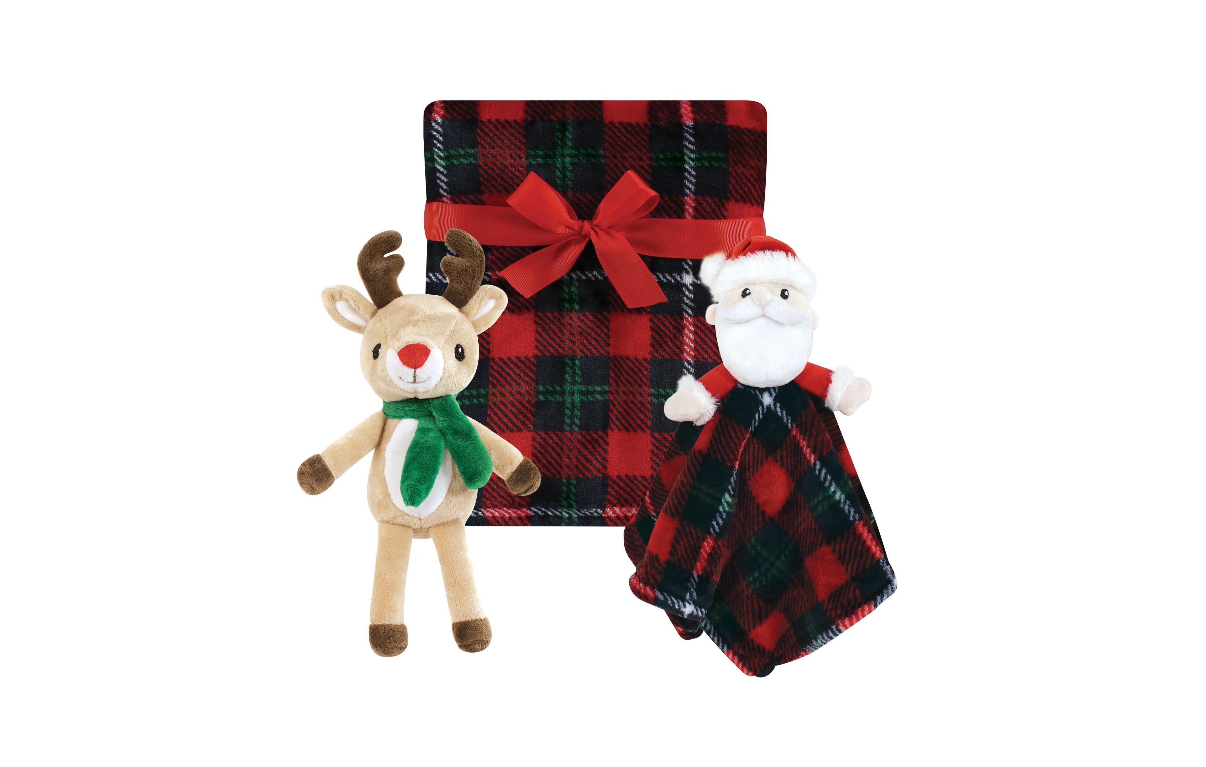 Hudson Baby Unisex Baby Plush Blanket with Toy, Rudolph And