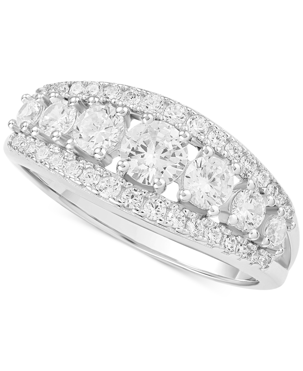 Giani Bernini Cubic Zirconia Graduated Openwork Statement Ring  Created for Macy's - Sterling Silver