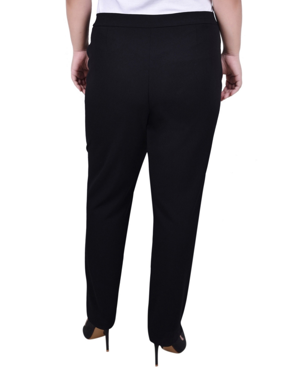 NY COLLECTION PLUS SIZE SCUBA CREPE ANKLE PANT 