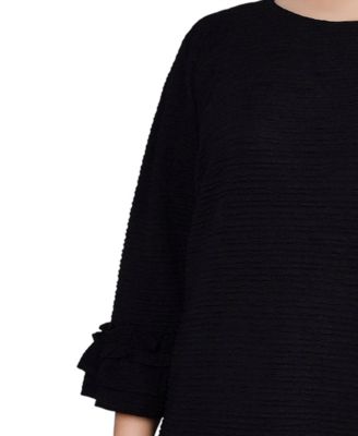 Plus Size 3/4 Length Sleeve Textured Knit Dress