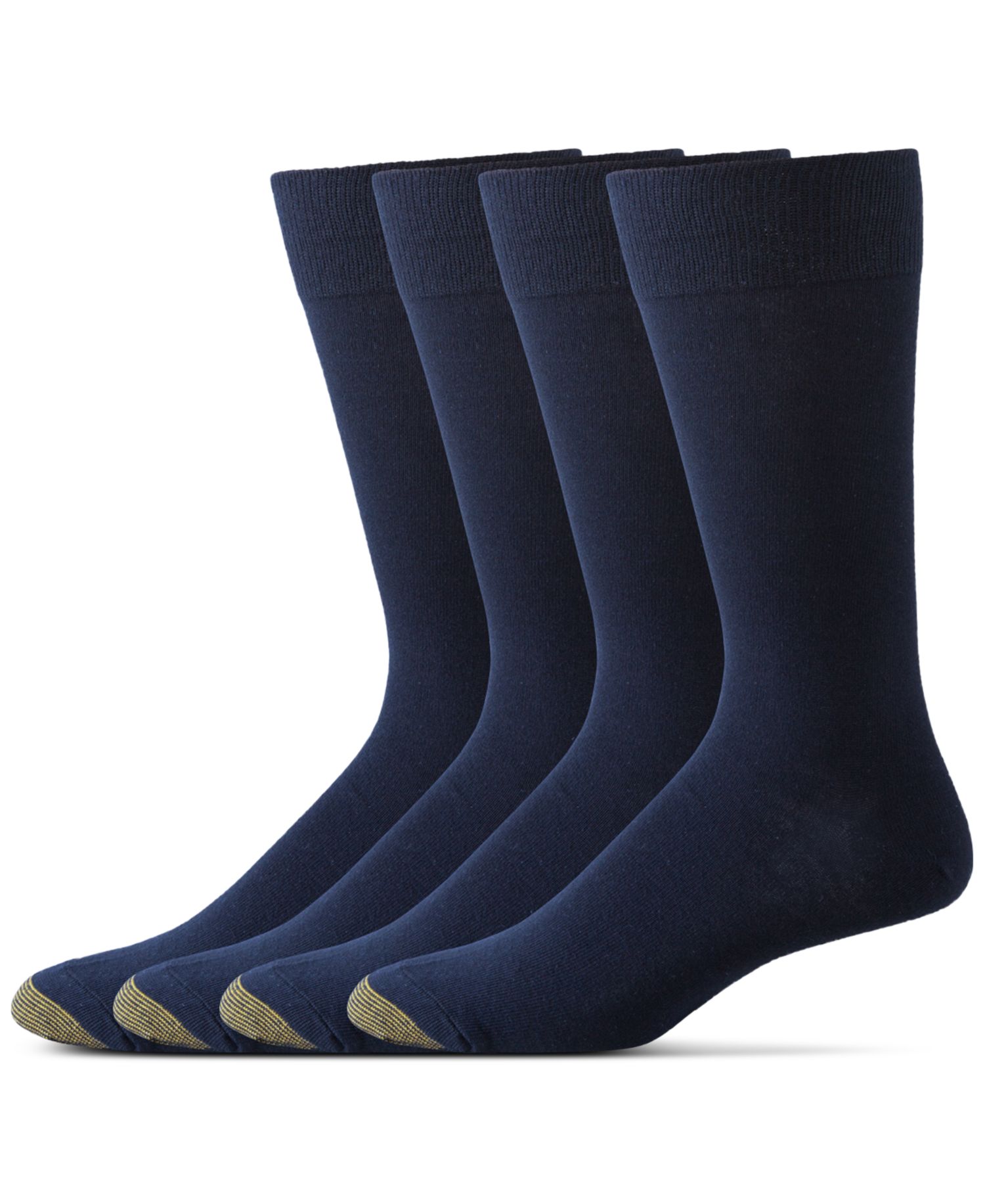 Men's 4-Pack Dress Flat Knit Crew Socks