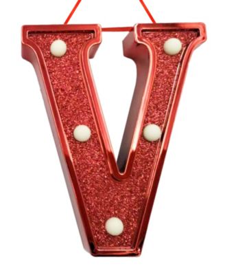 Light Up Initial Glitter Ornament