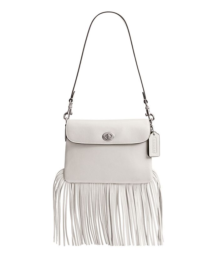 Authentic COACH 1964 Leather Fringe Flap Turnlock Crossbody